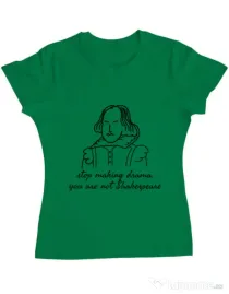 Tricou ADLER dama Stop making drama Verde mediu