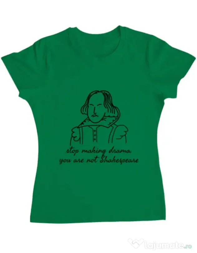 Tricou ADLER dama Stop making drama Verde mediu
