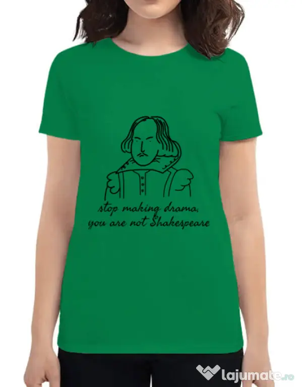 Tricou ADLER dama Stop making drama Verde mediu