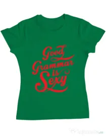 Tricou ADLER dama Good grammar Verde mediu