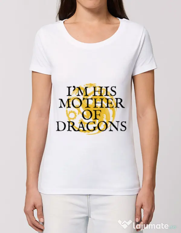 Tricou STANLEY STELLA dama His mother of dragons Alb