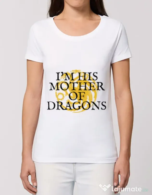 Tricou STANLEY STELLA dama His mother of dragons Alb