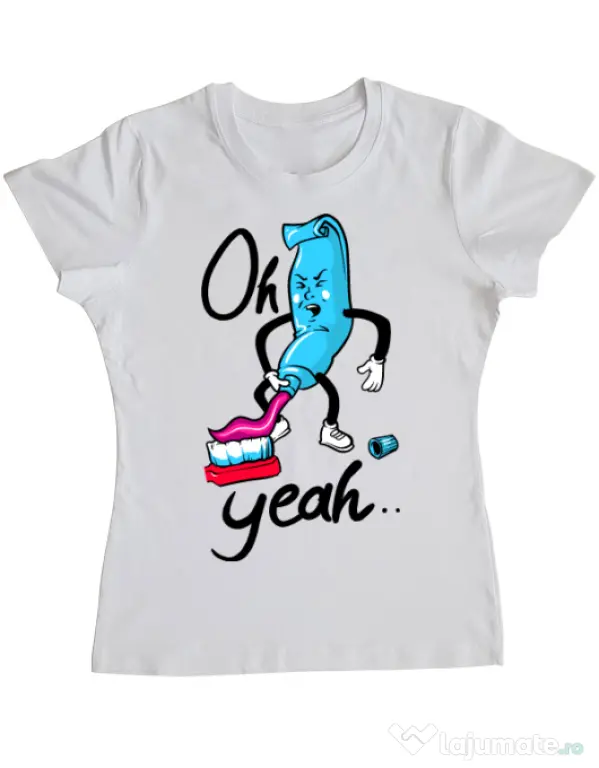 Tricou ADLER dama Oh yeah Alb