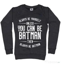 Bluza ADLER dama Always be batman Negru melanj