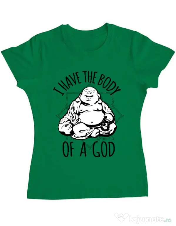 Tricou ADLER dama Body of a god Verde mediu