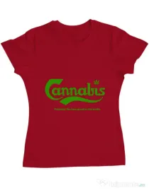 Tricou ADLER dama Cannabis Rosu
