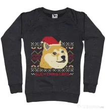 Bluza ADLER dama Doge christmas Negru melanj