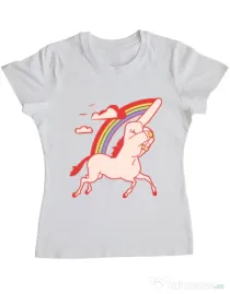 Tricou ADLER dama FUnicorn Alb