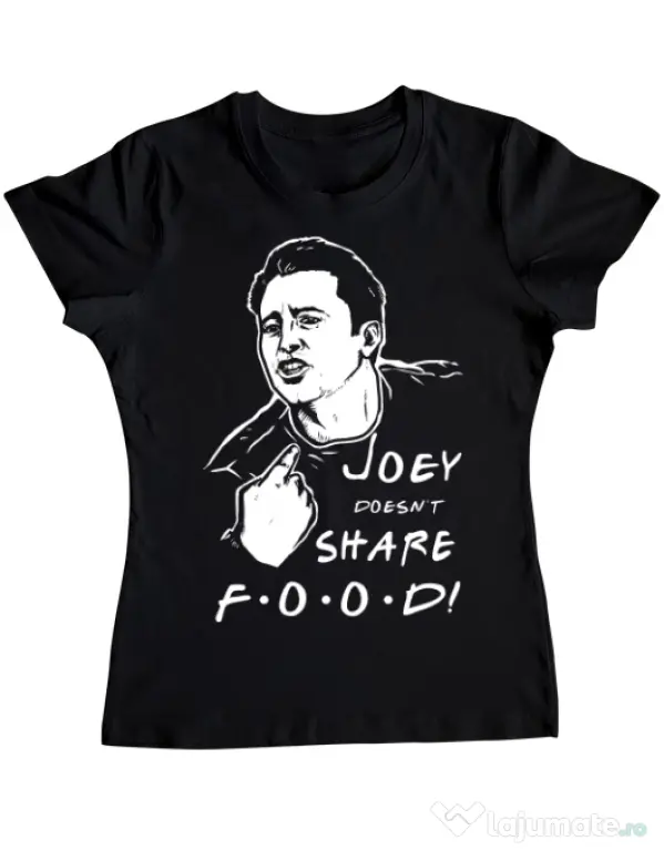 Tricou ADLER dama Joey doesnt share food Negru