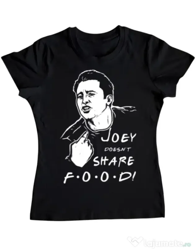 Tricou ADLER dama Joey doesnt share food Negru