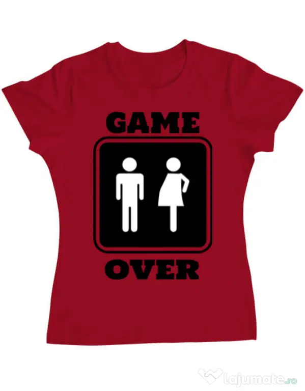 Tricou ADLER dama Game over pregnant Rosu