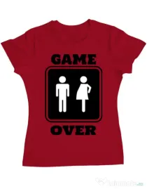 Tricou ADLER dama Game over pregnant Rosu