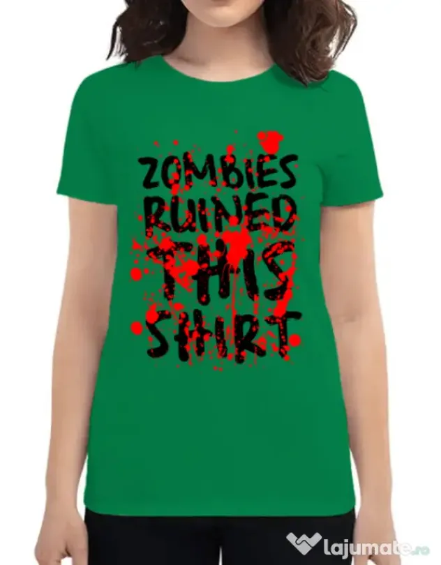 Tricou ADLER dama Zombies Verde mediu