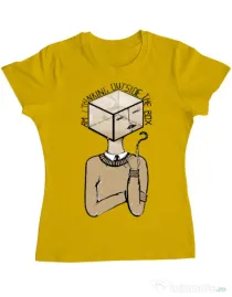 Tricou ADLER dama Am I thinking outside the box Galben