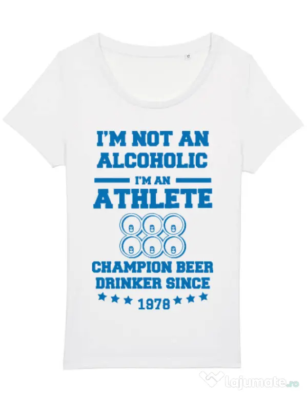 Tricou STANLEY STELLA dama Beer champion Alb