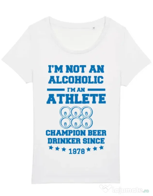 Tricou STANLEY STELLA dama Beer champion Alb