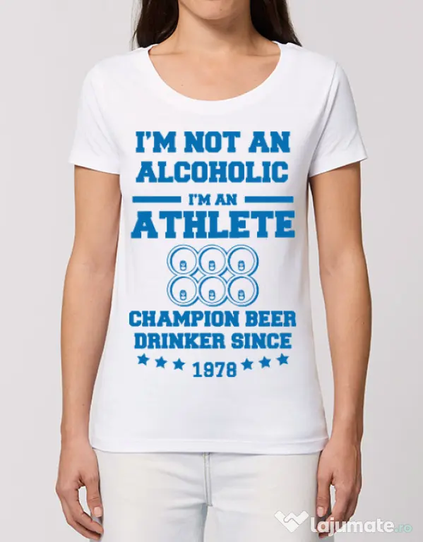 Tricou STANLEY STELLA dama Beer champion Alb