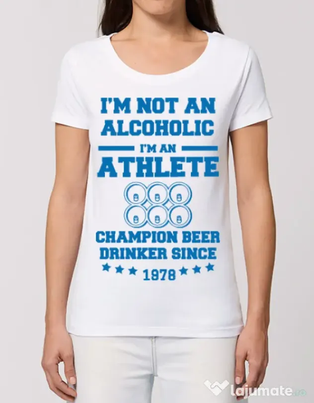 Tricou STANLEY STELLA dama Beer champion Alb