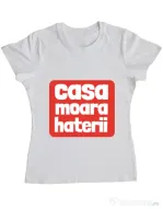 Tricou ADLER dama Casa moara haterii Alb