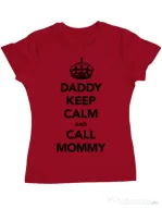 Tricou ADLER dama Daddy keep calm Rosu