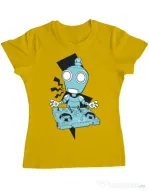 Tricou ADLER dama Dj robot Galben