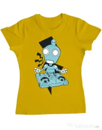 Tricou ADLER dama Dj robot Galben