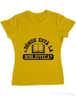 Tricou ADLER dama Donde esta la biblioteca Galben