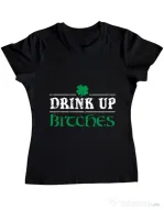 Tricou ADLER dama Drink up bitches Negru