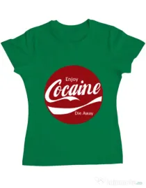 Tricou ADLER dama Enjoy cocaine Verde mediu