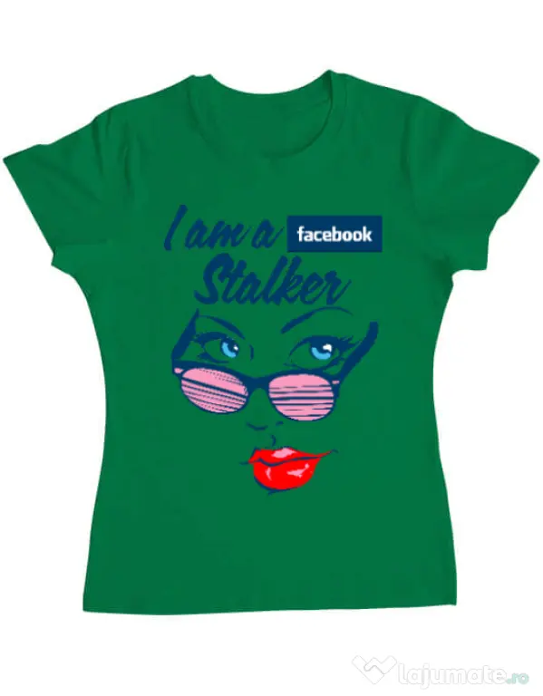 Tricou ADLER dama Facebook stalker Verde mediu
