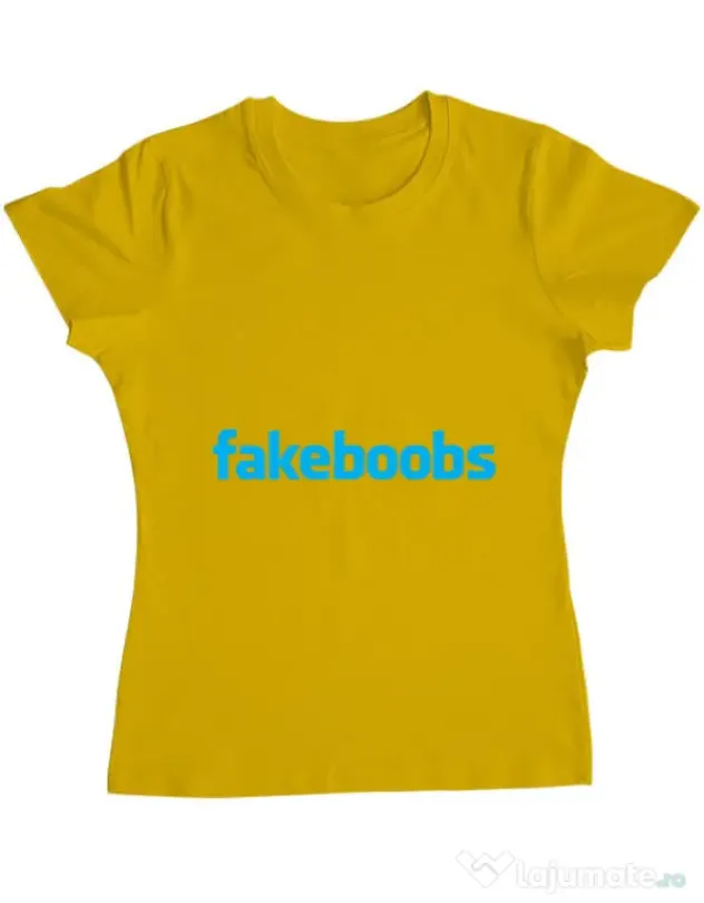Tricou ADLER dama Fakeboobs Galben