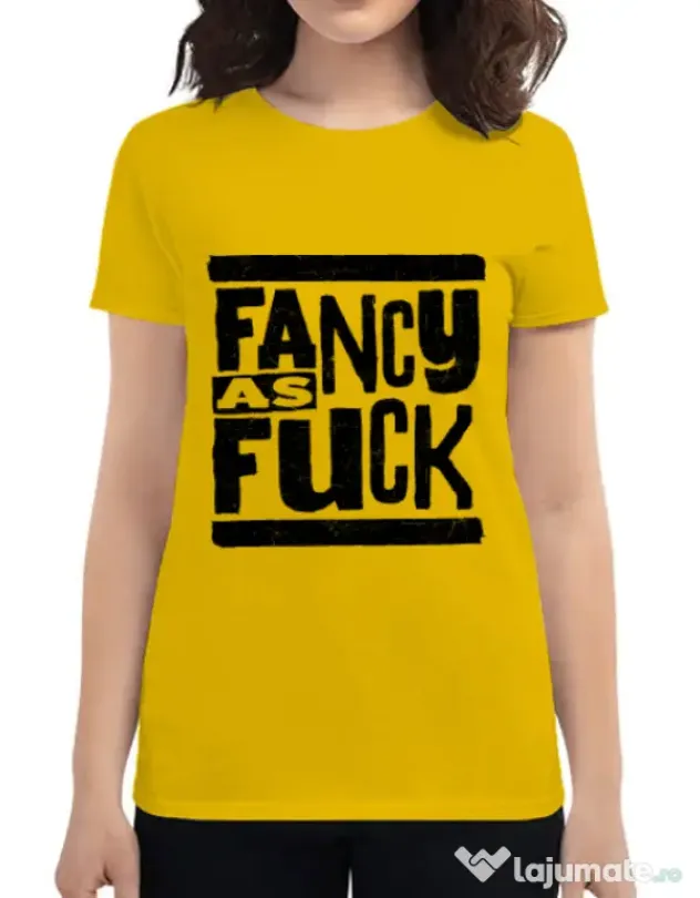 Tricou ADLER dama Fancy as fuck Galben