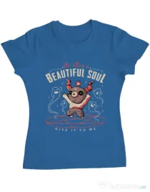 Tricou ADLER dama Beautiful soul Albastru azuriu