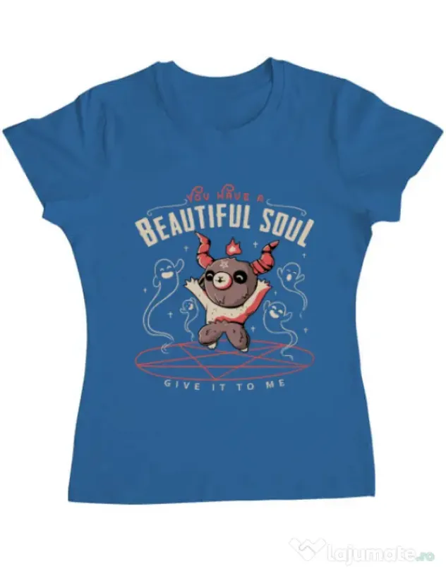 Tricou ADLER dama Beautiful soul Albastru azuriu
