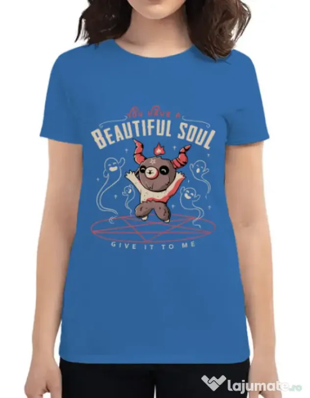 Tricou ADLER dama Beautiful soul Albastru azuriu