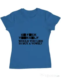 Tricou ADLER dama Go fuck yourself Albastru azuriu