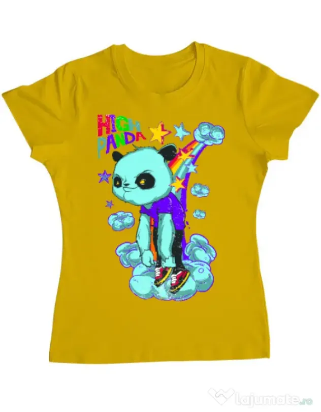 Tricou ADLER dama High panda Galben