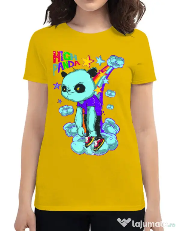 Tricou ADLER dama High panda Galben