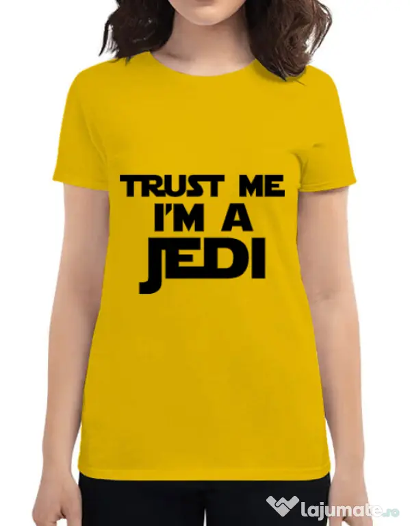 Tricou ADLER dama I am a jedi Galben