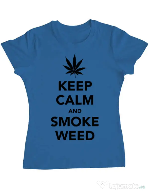 Tricou ADLER dama Smoke weed Albastru azuriu