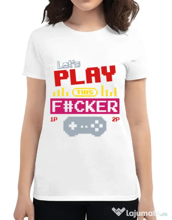 Tricou ADLER dama Lets play this Alb