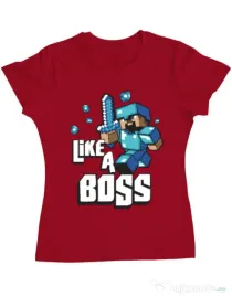 Tricou ADLER dama Like a boss Rosu