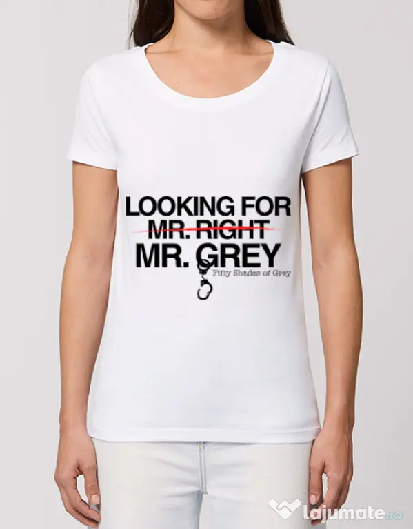 Tricou STANLEY STELLA dama Looking for Mr Grey Alb