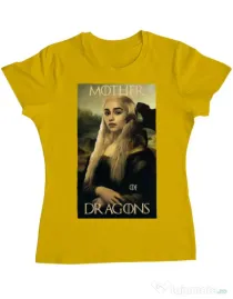 Tricou ADLER dama Mother of dragons 3 Galben