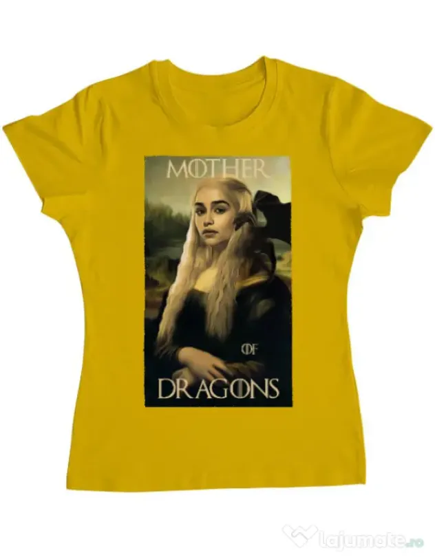 Tricou ADLER dama Mother of dragons 3 Galben