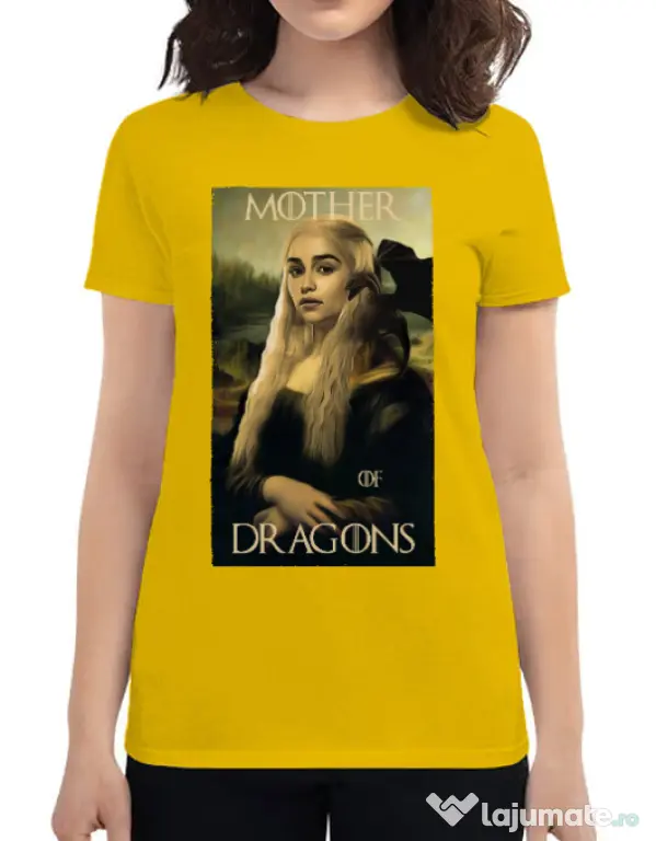 Tricou ADLER dama Mother of dragons 3 Galben