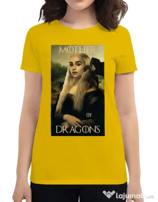 Tricou ADLER dama Mother of dragons 3 Galben
