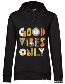 Hoodie dama cu gluga Good vibes only Negru