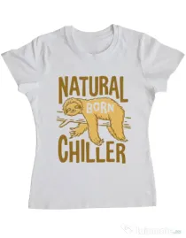 Tricou ADLER dama Natural born chiller Alb