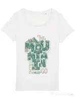 Tricou STANLEY STELLA dama The mountain is calling, I must go! Alb